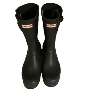 Hunter Rain Boots Olive Green Original Short With Side Buckle Men’s Size 11